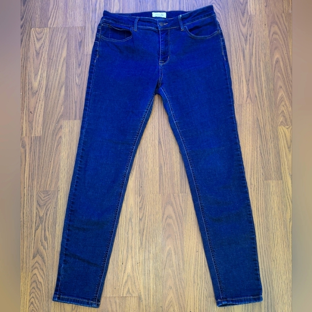 Womens Bootlegger The Real McCoy W30L30 Dark Wash Blue Denim Skinny Jeans